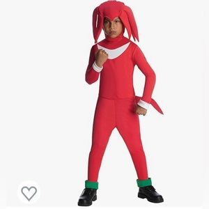 Knuckles sonic hedgehog kids costume size kids medium. Fits 4-7 year old.